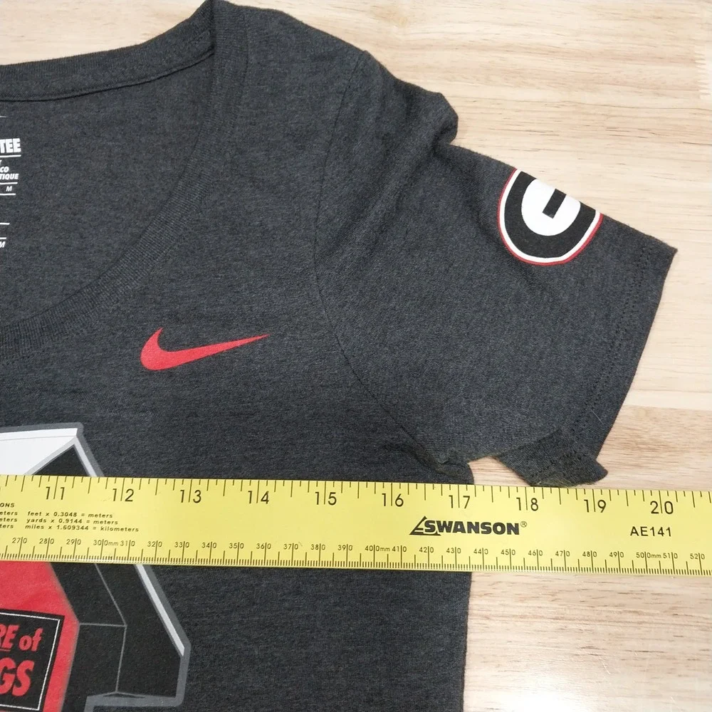 Nike Georgia Bulldogs T-Shirt Womens Graphic Tri-Blend Medium Charcoal Grey